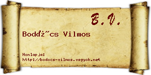 Bodócs Vilmos névjegykártya