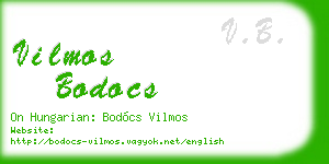 vilmos bodocs business card